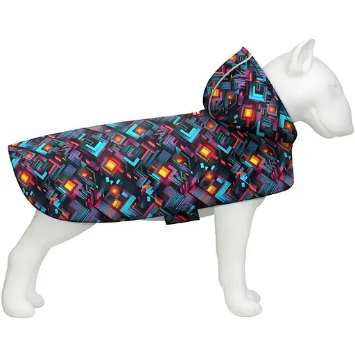 Дощовик-накидка з капюшоном для собак Waudog Clothes, малюнок "Нескінченні світи", M, А 40-43 см, B 52-62 см, С 33-42 см