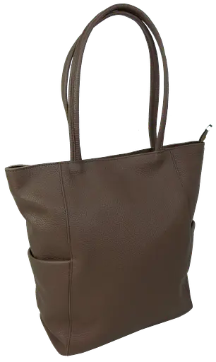 Женская кожаная сумка на двух ручках Borsacomoda коричневая sum0028734 - фото 2