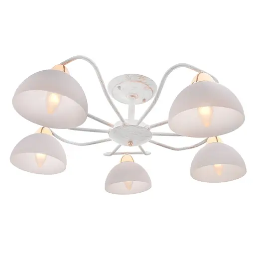 Люстра потолочная Brille винтаж в спальню E14 40W WH (LK-636C/5) - фото 2