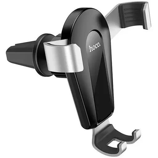 Держатель-холдер автомобильный Hoco CA92 Gold shield air outlet gravity holder черно-серебристый - фото 1