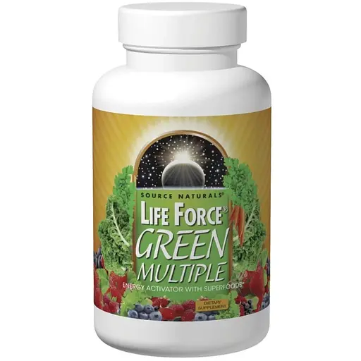 Мультивітаміни Source Naturals Life Force Green Multiple активатор енергії із суперпродуктами 45 таблеток