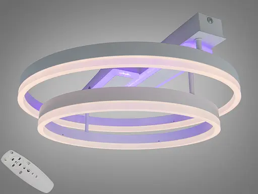 Люстра стельова Diasha біла кільця 80 Вт пульт-димер - фото 1