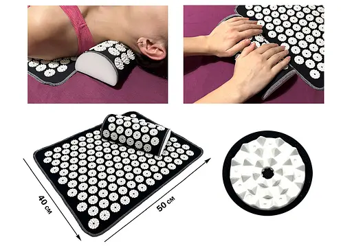 Массажный коврик EasyFit (компактный аппликатор-накидка Кузнецова) с подушкой (EF-2709-2) - фото 4