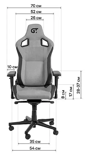 Геймерское кресло GT Racer черное со светло-серым (X-8005 Light Gray/Black Suede) - фото 13