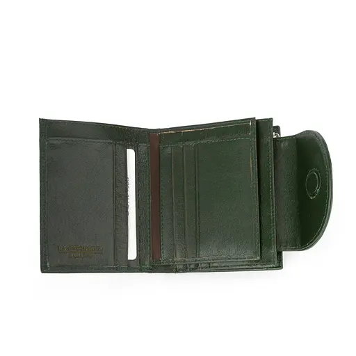Гаманець жіночий шкіряний маленький Las Fernando 110-103 G темно-зелений - фото 6