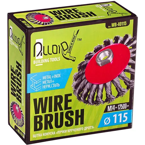 Щітка конусна Alloid Building Tools з пучками крученого дроту M14x2 115 мм (WB-40115) - фото 3