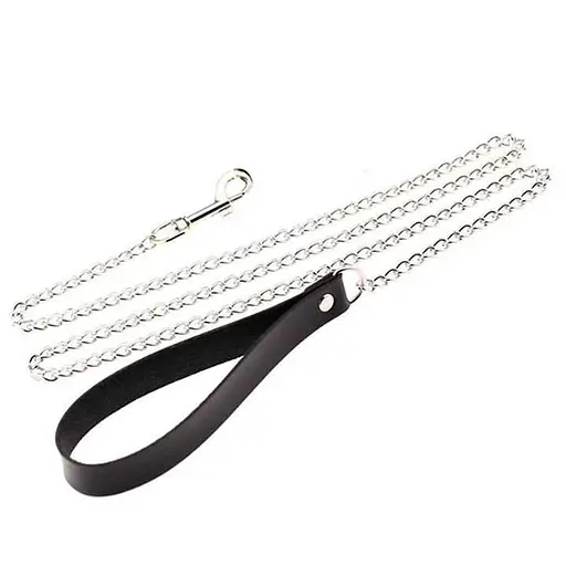 BDSM поводок с ошейником и подвеской 'Сердце' Черный K000479 - фото 2