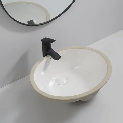 Умивальник врізний під стільницю Mixxus Premium Topper-1701 495x405x205 мм з переливом MP6568, Білий - фото 9