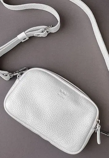 Кожаная сумка поясная/кроссбоди Holly белая флотар - фото 2