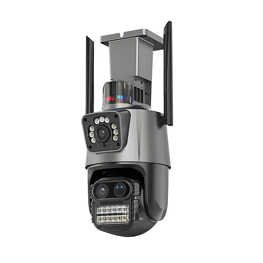 Камера видеонаблюдения WiFi поворотная двойная PIX-LINK DRW123P IP-камера с датчиком движения Black (18894) - фото 1