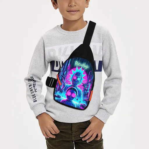 Сумка через плече дитяча Рік і Морті 29х17 см сумка слінг для хлопчика (02163)