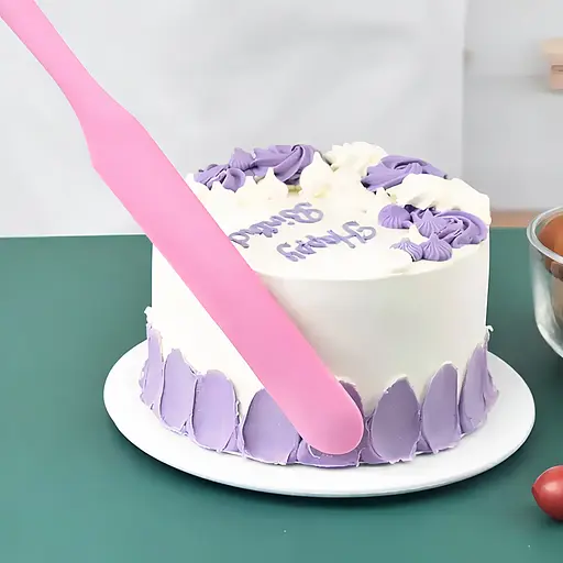 Шпатель кондитерський силіконовий лопатка кондитерська для торта 24 см Рожевий 88333 - фото 4