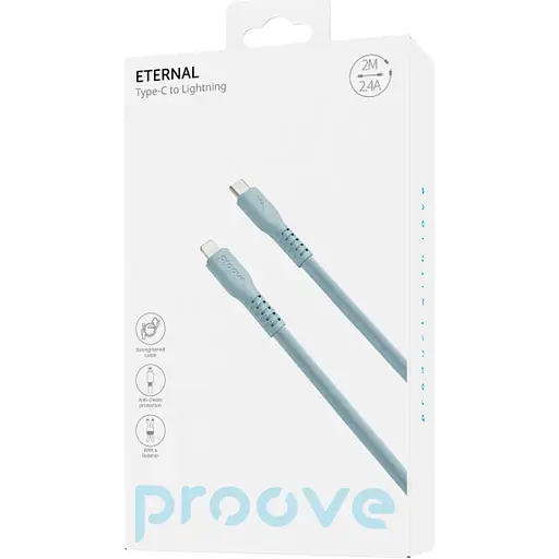 Кабель Proove Eternal USB-C to Lightning 27W 2m Light Blue (CCET27002128) [131018] - фото 2