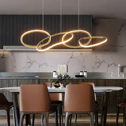 Эффектная удлиненная латунная люстра в корпусе 100х25 см Арт. AA242 4 Titanium Line F - фото 1