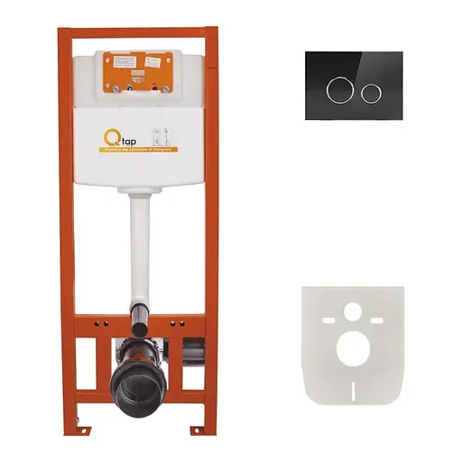 Набір інсталяція 4 в 1 Qtap Nest ST з круглою панеллю змиву QT0133M425V1163GB - фото 1