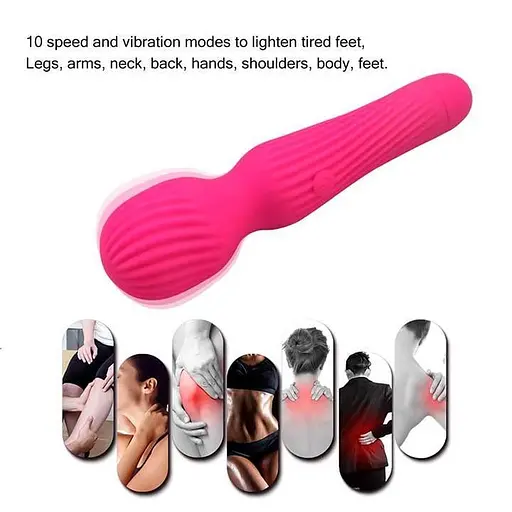 Вібратор 10 режимів вібрації ребристий кліторальний силікон USB зарядка фуксія - фото 4