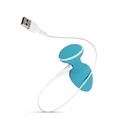 Анальна пробка Cala Azul Blanca Vibrating Anal Plug 8.3 см (бірюзовий) - фото 8