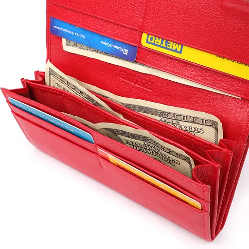 Кошелек для женщин с монеткой из натуральной кожи. ST Leather 18.5х9х3 см acs0029700 - фото 7