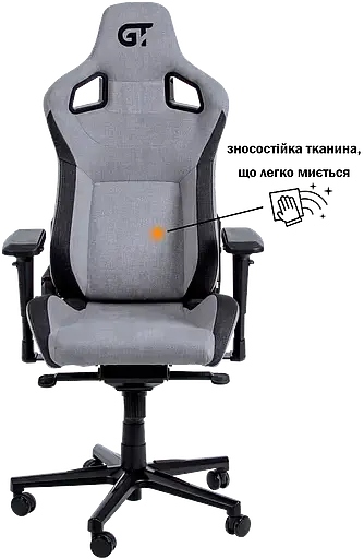 Геймерское кресло GT Racer черное со светло-серым (X-8005 Light Gray/Black Suede) - фото 2