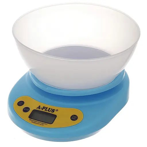 Ваги кухонні електронні з чашею до 5 кг SC-1656, A-Plus Блакитний 87390 - фото 1