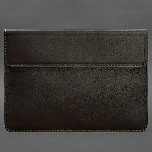 Кожаный чехол-конверт BlankNote на магнитах для MacBook 15-16 дюйм Темно-коричневый - фото 4