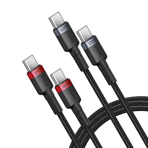 Кабели комплект PD Baseus Cafule Cable USB-C to USB-C 100W 1 м набор 2 штуки (P10318306003-00) - фото 1