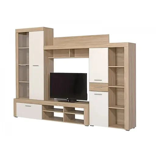 Модульна стінка для вітальні ВМК (БРВ) Ліза Дуб сан-марино/Німфея альба (GRB-1911)