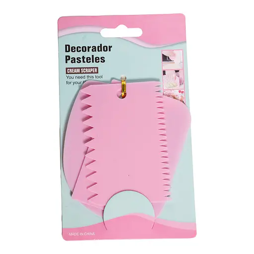 Набор кондитерских шпателей скребков для моделирования мастики и украшения тортов, кексов (3 штуки), Kitchen Master Розовый 84882 - фото 3