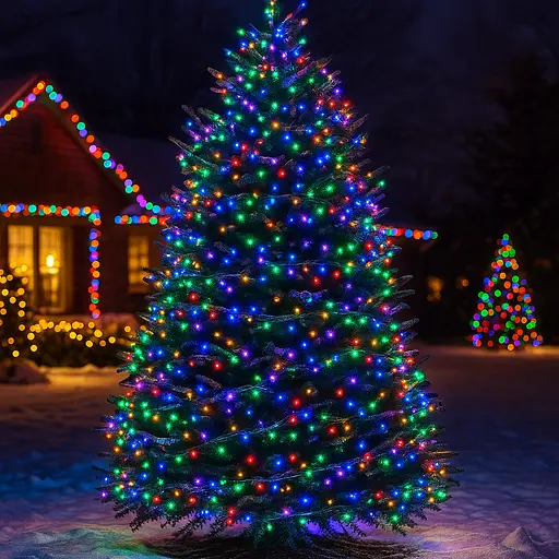 Новорічна гірлянда вулична Різдвяна фея GarlandoPro 50 м 500 LED білий провід Мультиколор CF500L50MWML