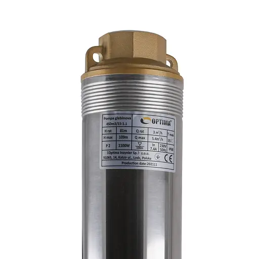 Насос свердловинний з підв. стійк. до піску Optima 4SDm3/15 1.1 кВт 109м + пульт+кабель 60м New 000023193 - фото 3