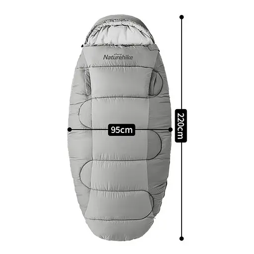 Спальный мешок овальный Naturehike PS300 CNK2350WS026, серый - фото 3