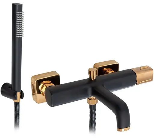 Смеситель для ванны и душа Rea Salto black gold REA-B6352 Черный - фото 1