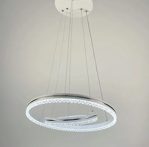 Біла LED люстра на 2 кільця з хромованою смужкою Line.F A 55060/2P WH+CR - фото 4