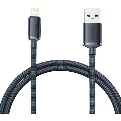 Кабель Baseus Crystal Shine Series Fast Charging Data Cable USB to iP 2.4A 2 м Чорний