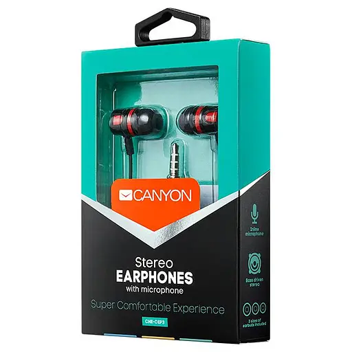 Навушники Canyon CNE-CEP3R Red (CNE-CEP3R) - фото 3
