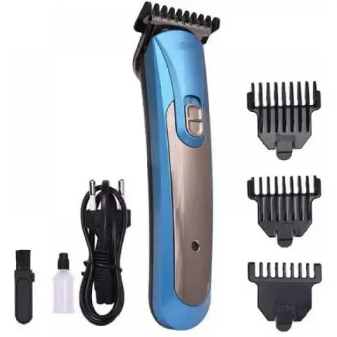 Професійна бездротова акумуляторна машинка ProGemei GM 6057 тример для стриження волосся синій металік - фото 1
