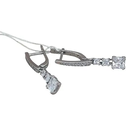 Срібні сережки Агні АНТУРІУМ з фіанітами. 2993/9Р-CZ