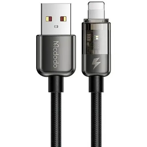 Кабель Mcdodo Auto Power Off Lightning прозрачный кабель для передачи данных 1,2 м CA-3140 Черный