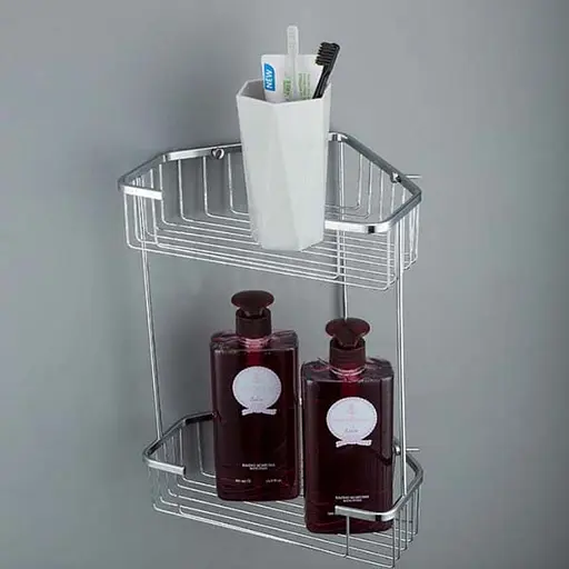 Полиця кутова Frap 2 яруси 240x320мм F335-1 1/20, Хром - фото 3