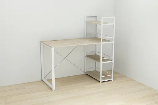 Письменный стол Ferrum-decor Серии Коннект с этажеркой 75x120x60 белый ДСП Дуб Сонома 16мм (FRD-104227) - фото 6