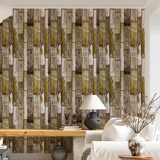 Самоклеющаяся декоративная 3D панель 700x700x4мм Серо-коричневое дерево (378) SW-00000883 - фото 5