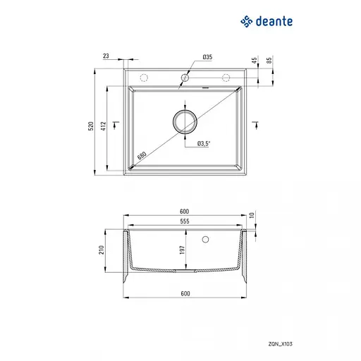 Кухонная мойка Deante Andante ZQN 2103 - фото 3
