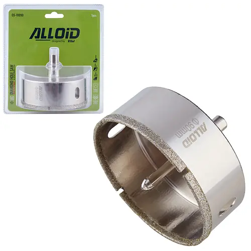 Свердло корончате Alloid Building Tools алмазне по склу та кераміці 90 мм з центрувальним свердлом (GS-70090) - фото 2