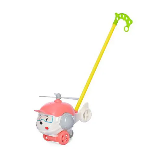 Дитяча каталка на палиці "Вертоліт" Bambi 198-19(Pink) дзвіночок, 38 см - фото 1