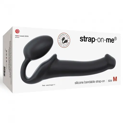 Безремневой страпон Strap-On-Me M, 15,6 см (черный) - фото 7