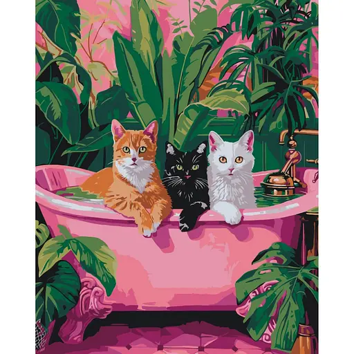 Картина по номерам "Коты в ванной" 11692-AC 40x50 см