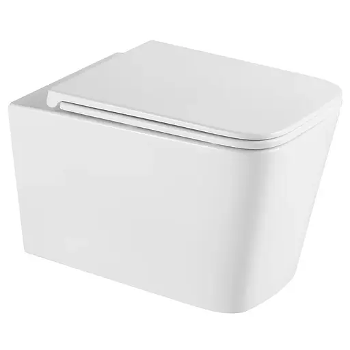 Унитаз подвесной Mixxus Premium Quadro-0302-R 530x360x365 мм, система смыва Rimless MP6454, Белый - фото 1