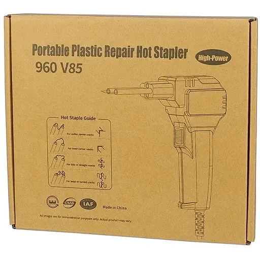 Паяльный набор WEP 960 V85 для ремонта пластиковых деталей (термостеплер 85W с подсветкой, кусачки, 400 скоб 0.8 мм) - фото 7