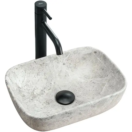 Умивальник Rea Camelia light stone накладний REA-U0362, Сірий - фото 1