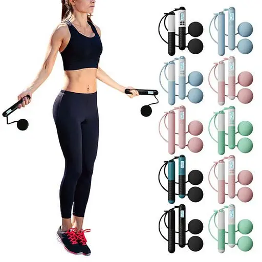 Скакалка со счетчиком Беспроводная утяжеленная скакалка с регулируемым мячом - фото 3